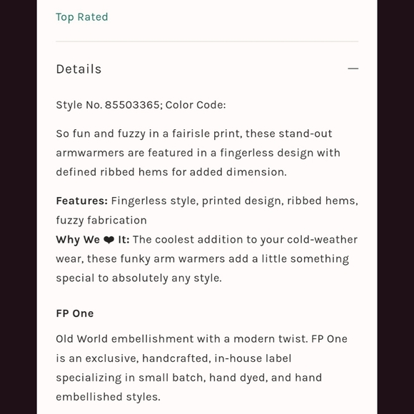 Free People FP ONE Aliviq Fairisle Multicolor Fuzzy Knit Arm Warmers - Picture 2 of 9